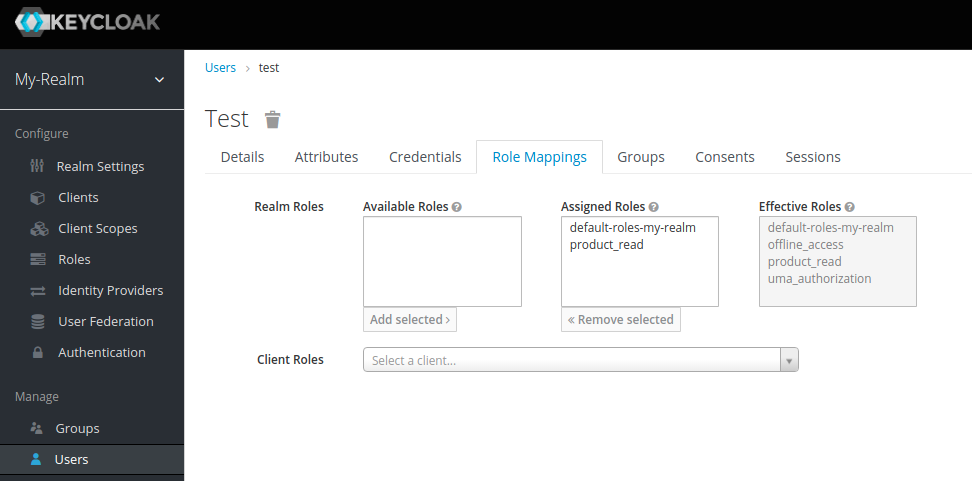 Keycloak: Role Mappings