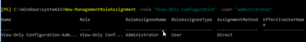 screenshot of a view only configuration