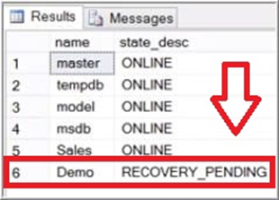 Fix Recovery Pending State In Sql Server Database - Dzone