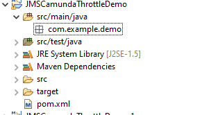 JMSCamundaThrottleDemo file structure