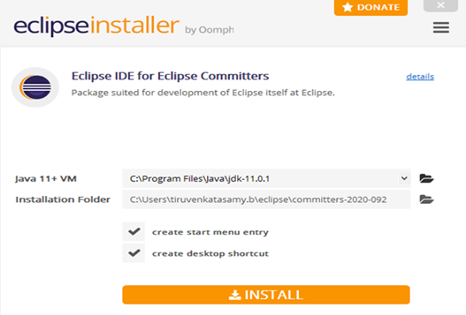 installation options for eclipse committers