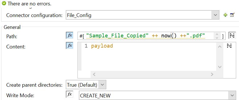 Saving payload on local disk using MuleSoft OOTB write connector