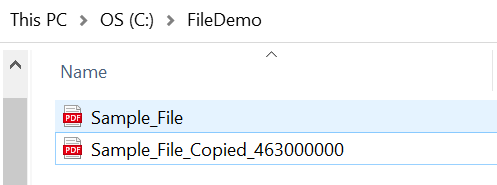 Copied PDF in the local directory