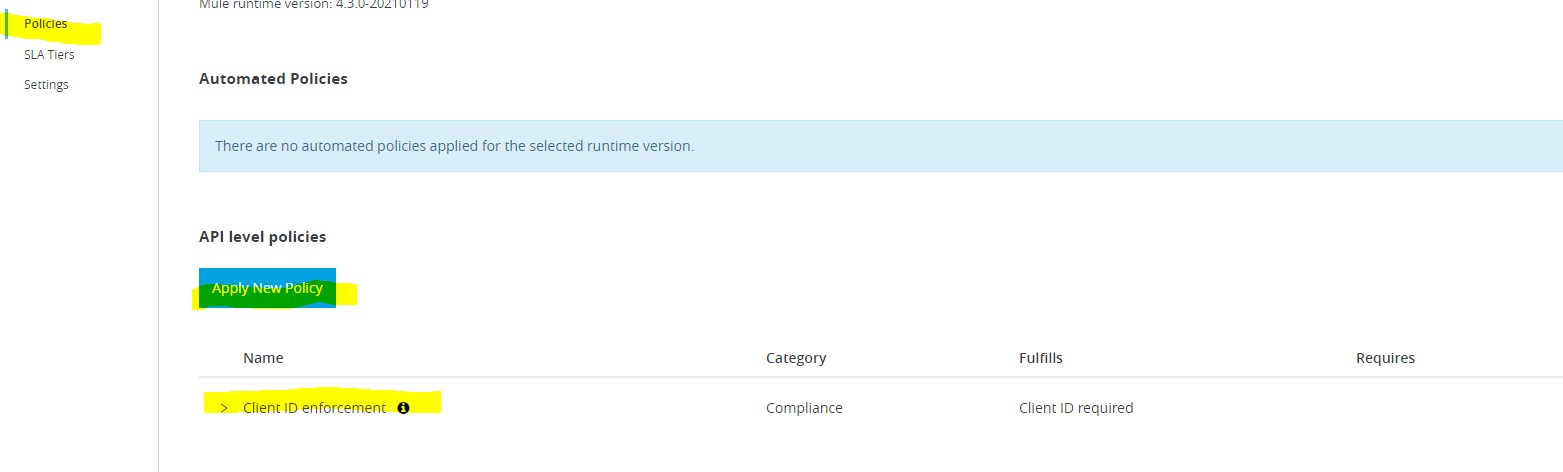 Apply New Policy Client ID enforcement