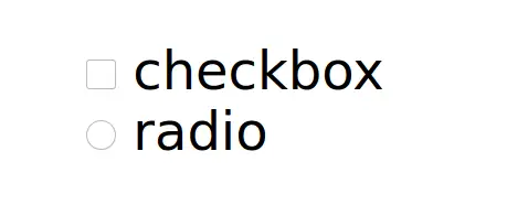 Example of HTML checkbox and radio inputs in Firefox