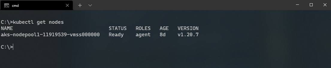 One Node Cluster in AKS