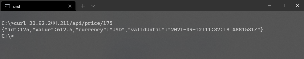 Send a Request to the Prices API Service via Kong