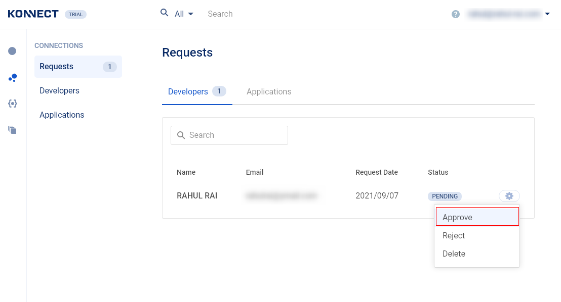 Approve the Developer Registration Request