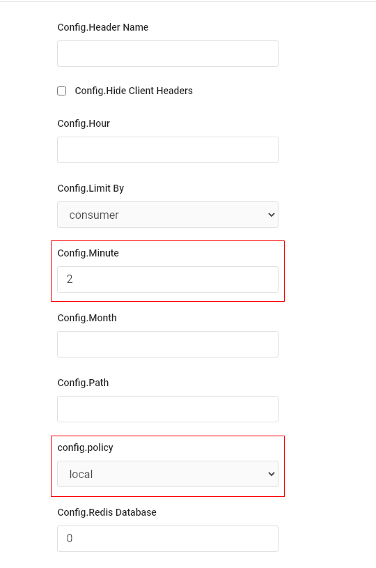 Configure the Rate Limiting Plugin