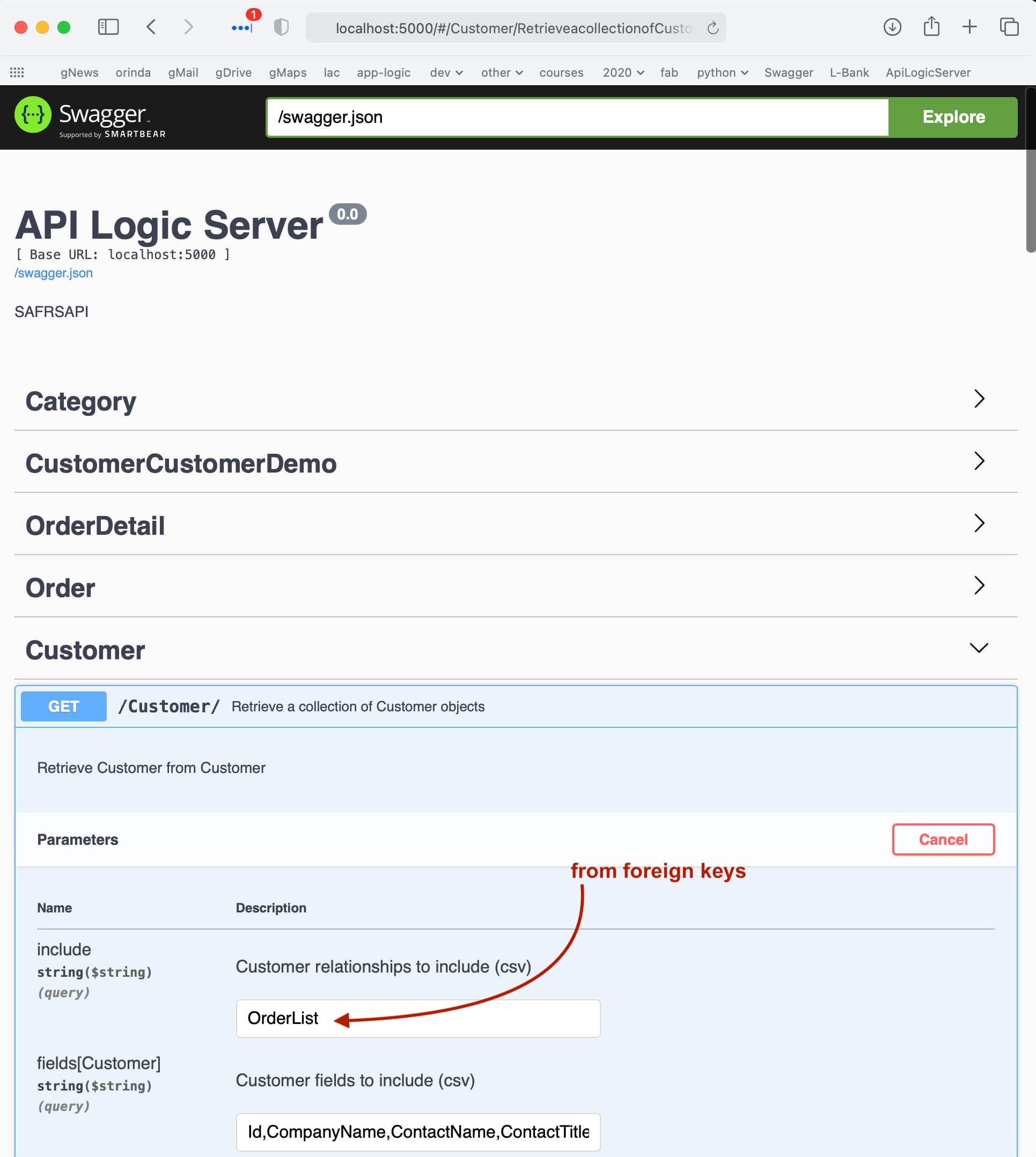 API Logic Server on Swagger