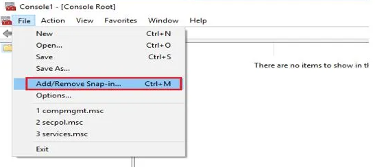 Add/Remove Snap-in