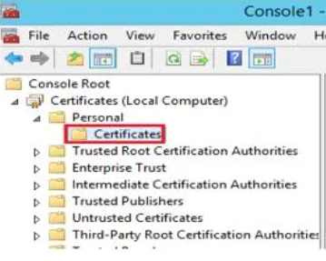 Select a computer account for certificate management