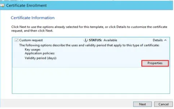 Certificate Information Properties