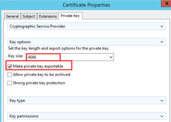 Make private key exportable