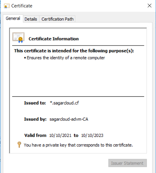 Validate the certificate