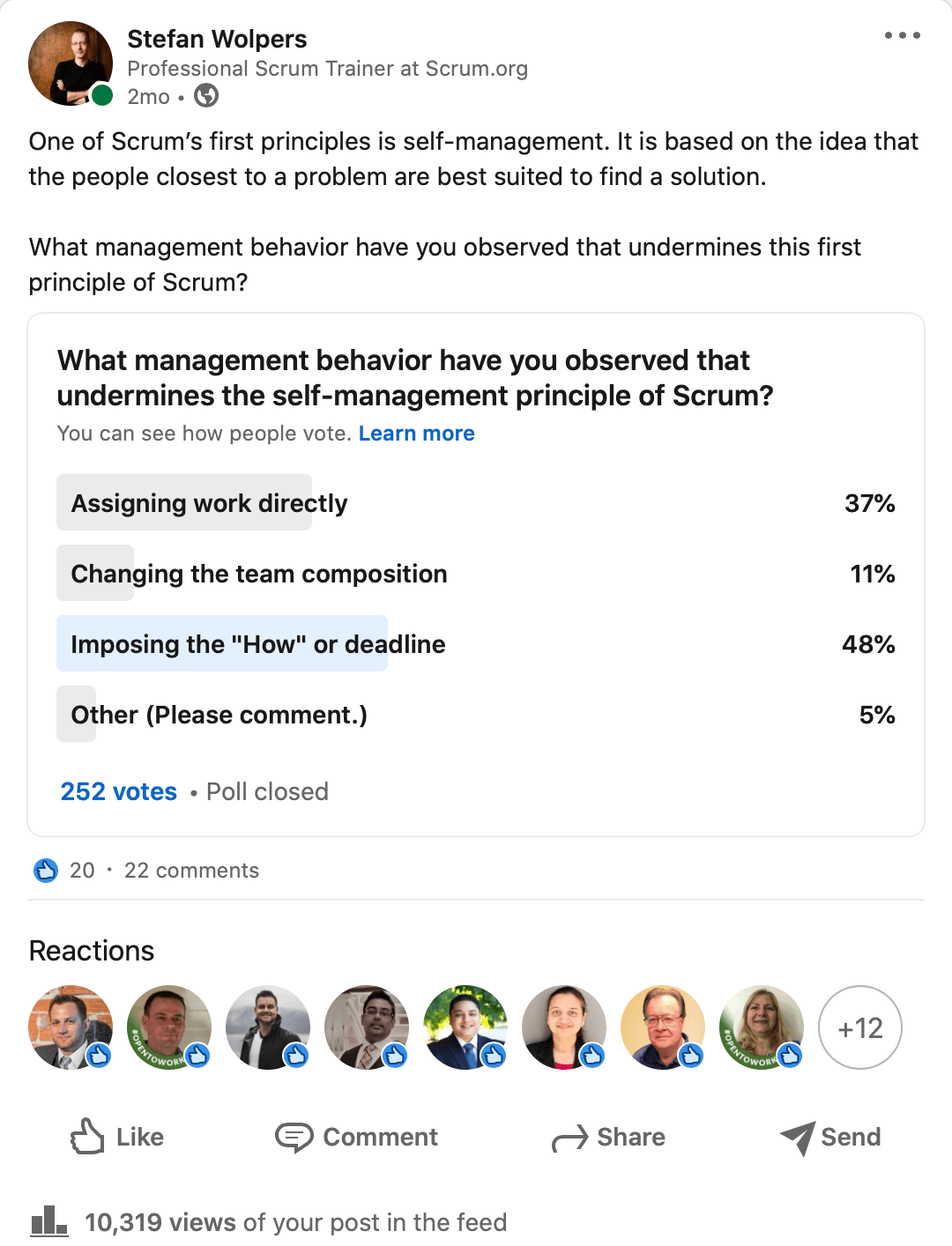 What management behavior have you observed that undermines this first principle of Scrum?