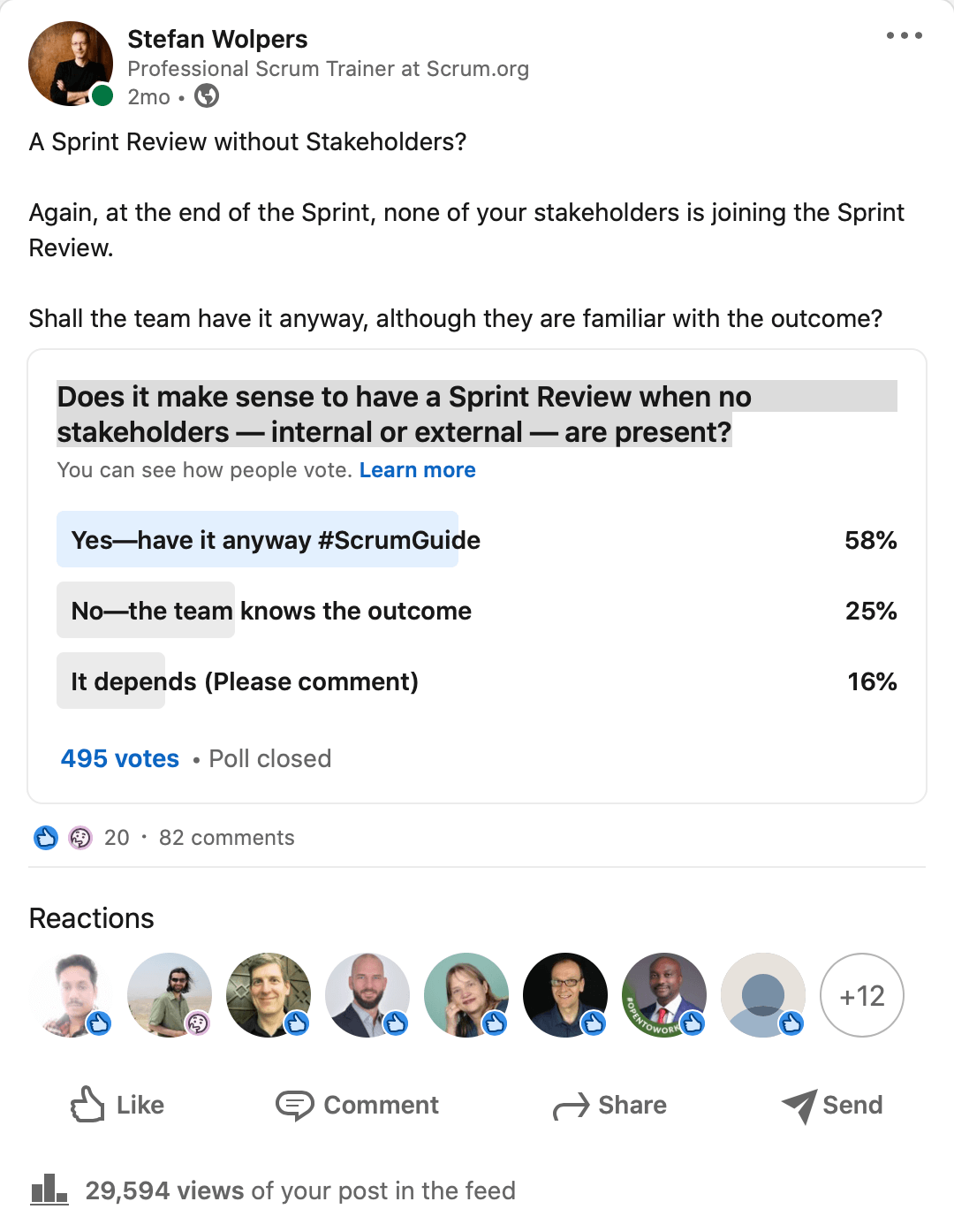 Does it make sense to have a Sprint Review when no stakeholders—internal or external—are present?