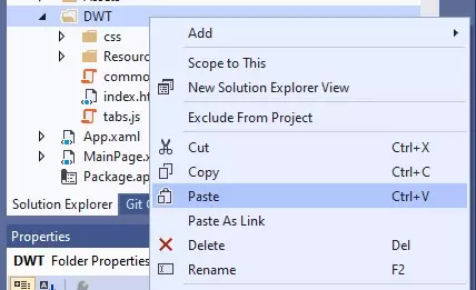 Paste the resource folder into the DWT folder.