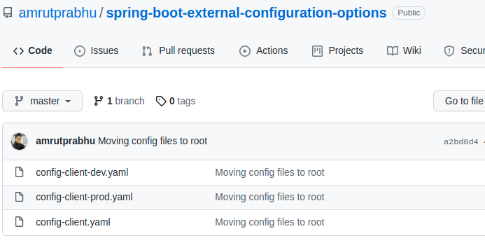Configuration files in the Git