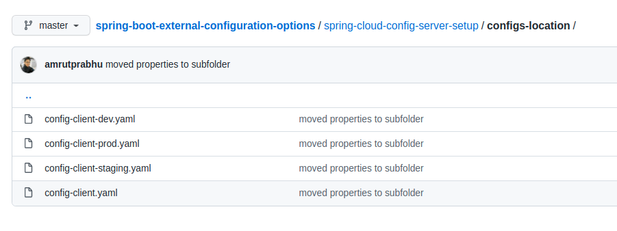 Config location: subfolder