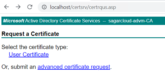 Advanced certificate request