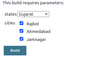 Screenshot displaying new build parameters.