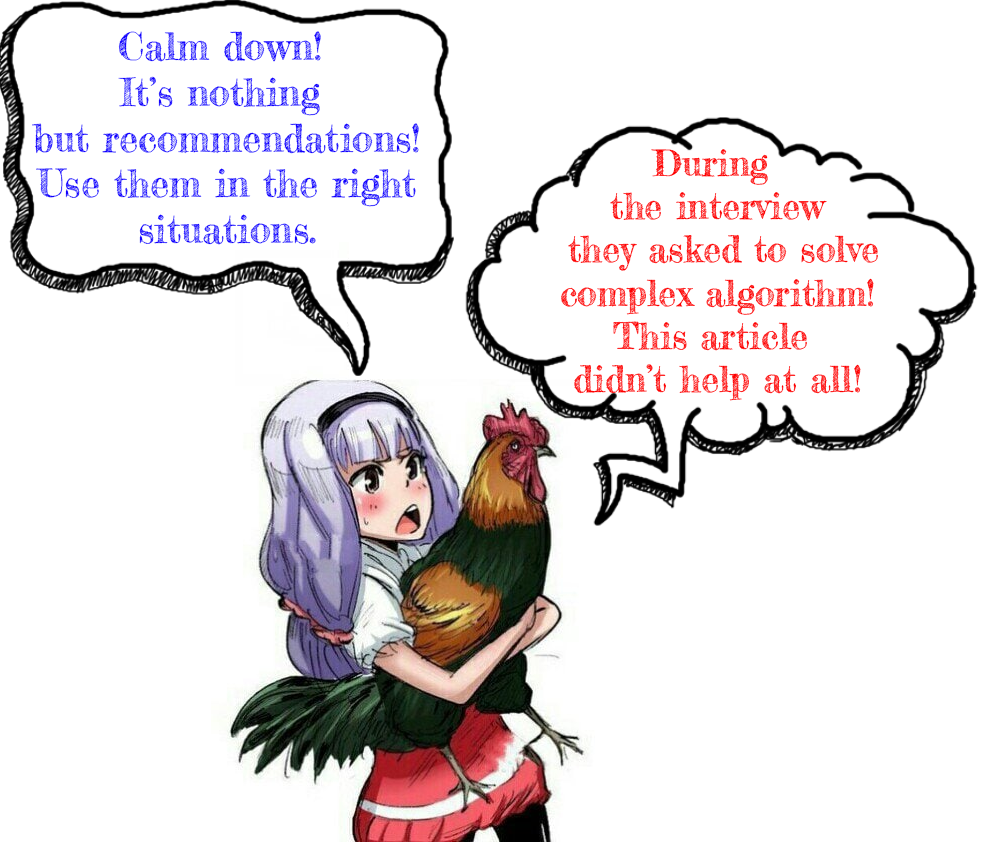 Girl and rooster cartoon image