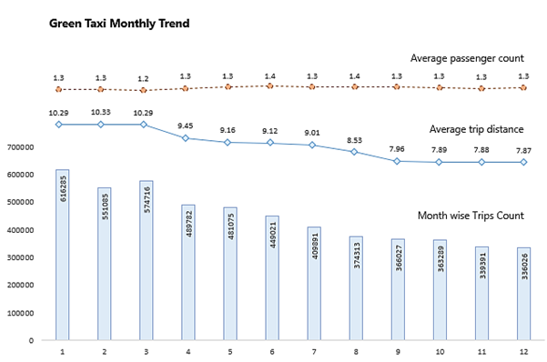 Monthly trip count analysis