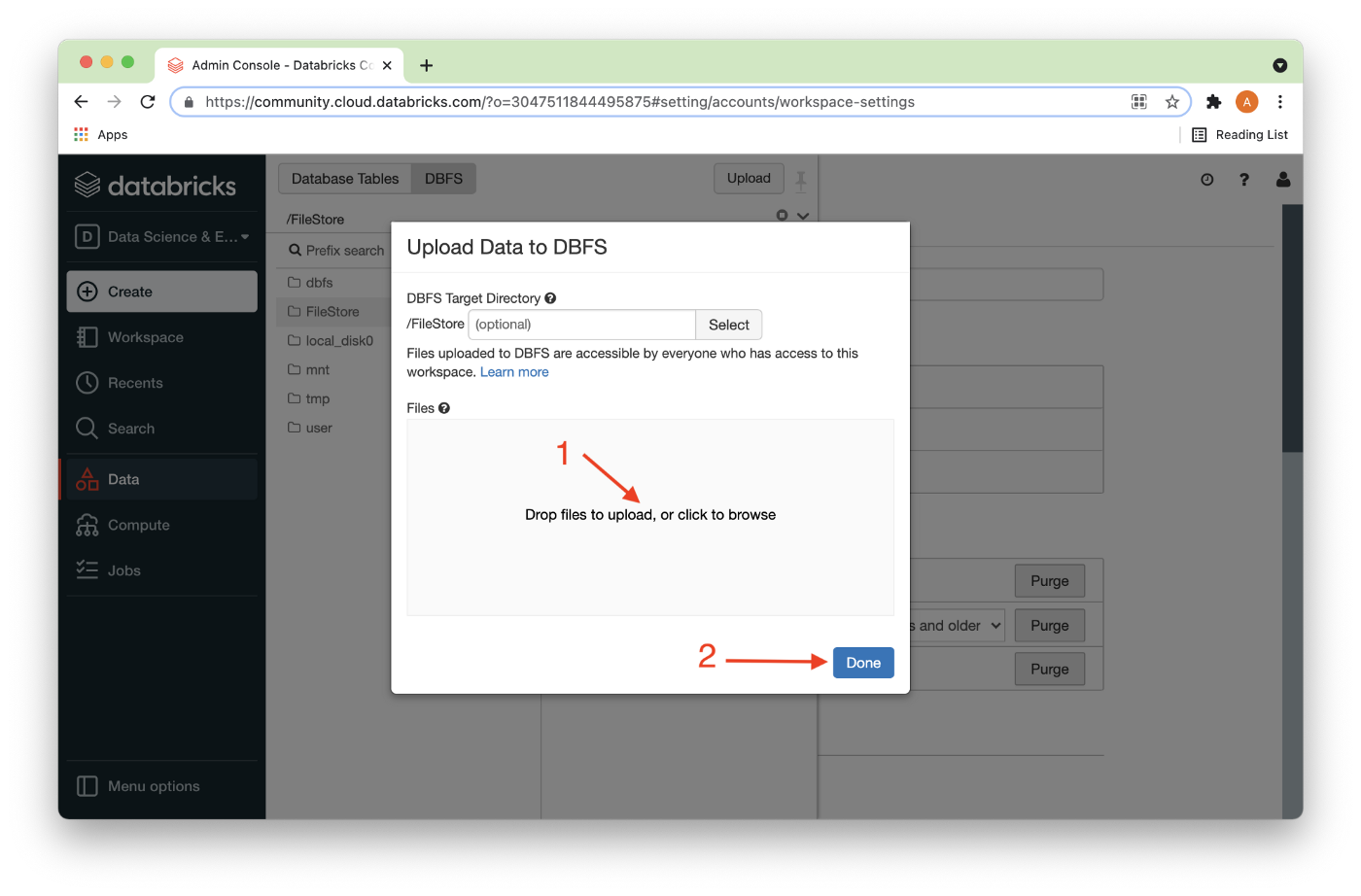 Figure 2. Upload the file.