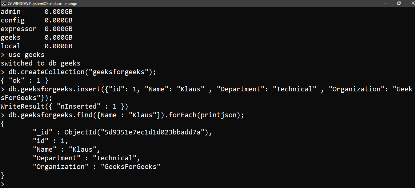 Command to query a document