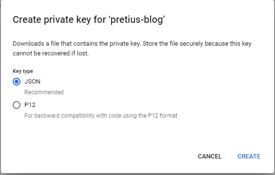 Creating a private key