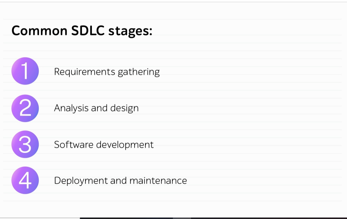 Common SDLC Stages