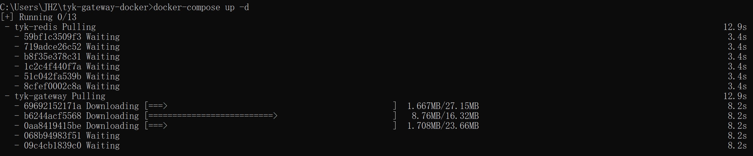 Screenshot of TYK Gateway and REDIS