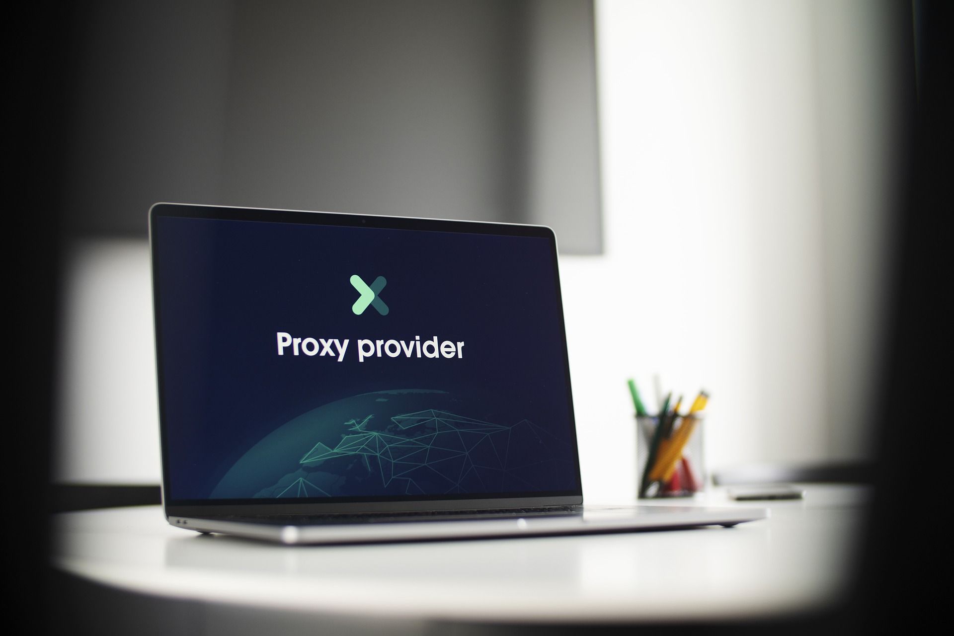 Proxy logo on a computer screen.