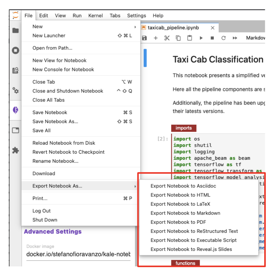 Exporting JupyterLab Notebooks