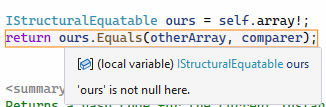 "Ours" is not null here