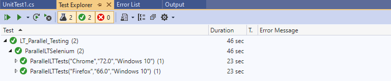 Test execution time - snapshot