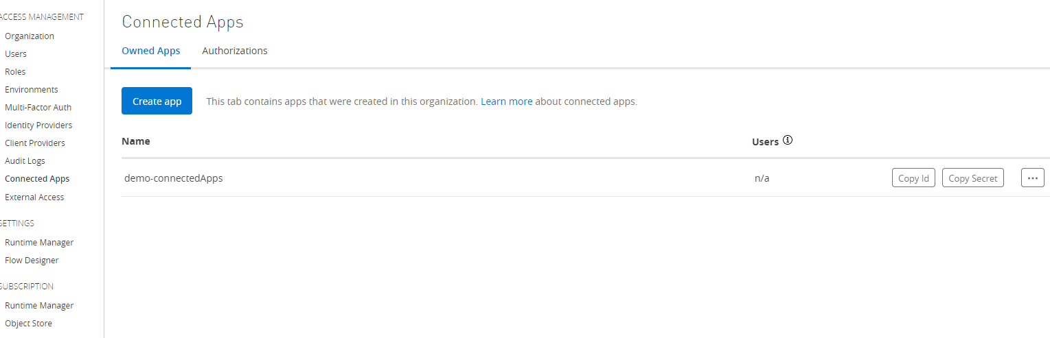 Verifying app creation
