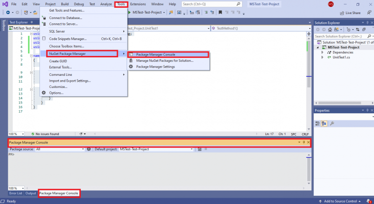 Package Manager Console Photo