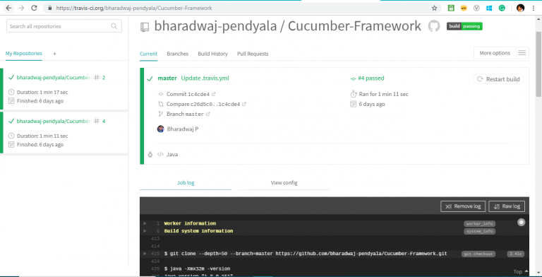 cucumeber framework screenshot