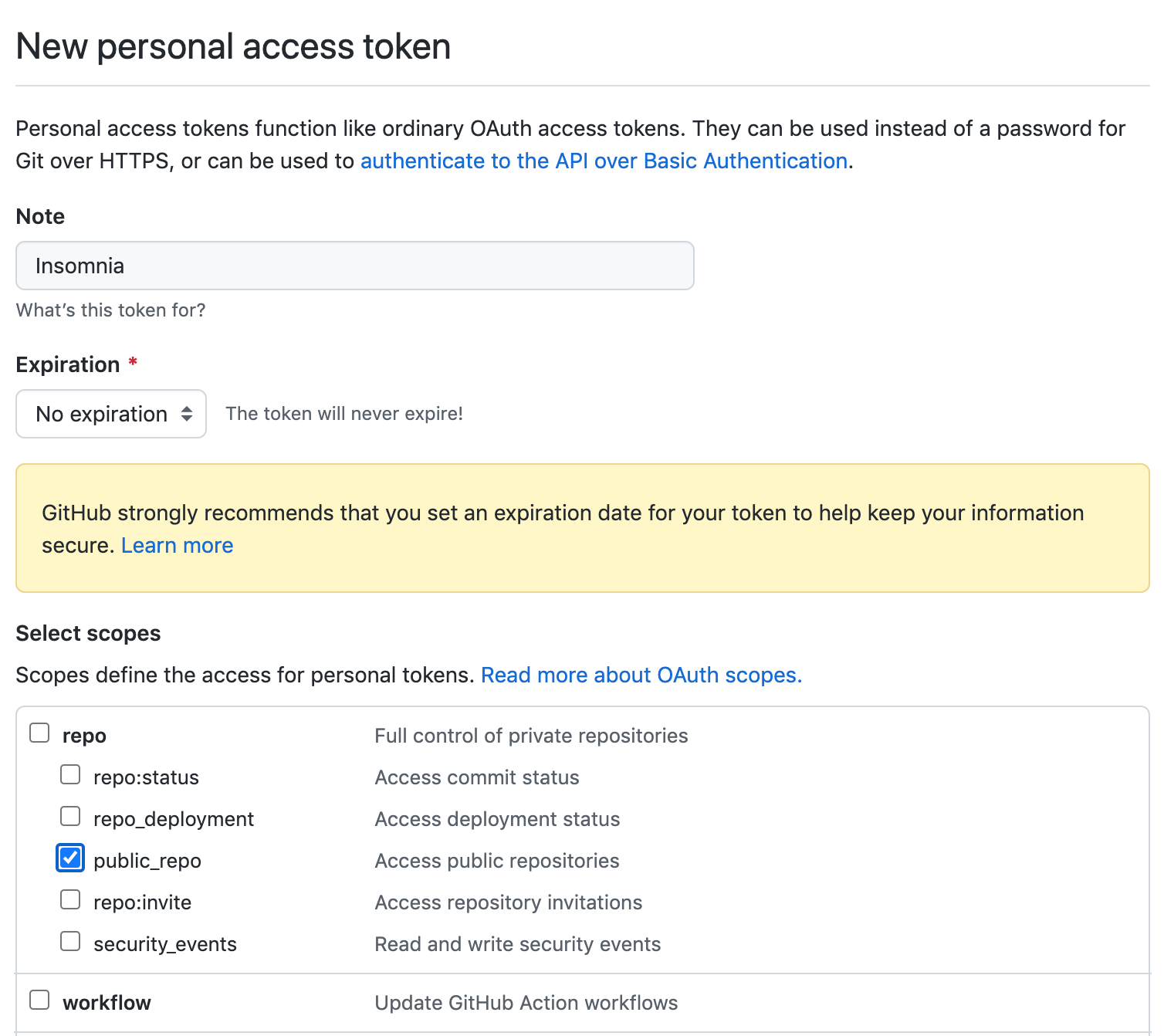 Personal access token