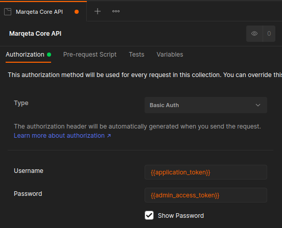 Authorization screenshot.