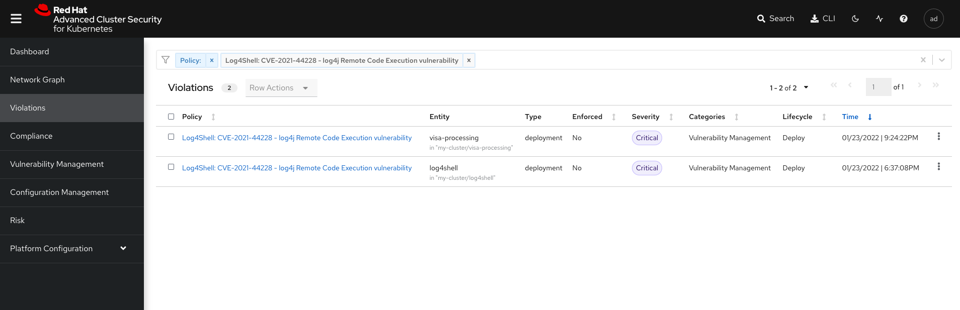 ACS Management console