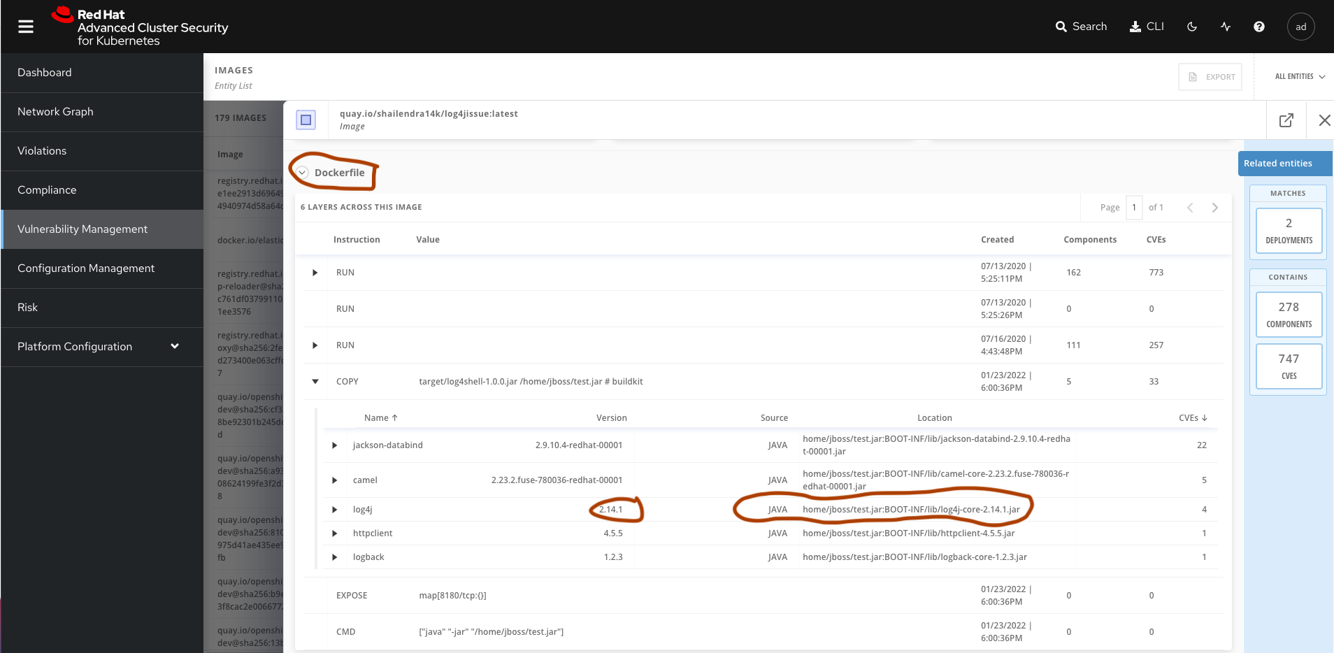 ACS Dockerfile verification