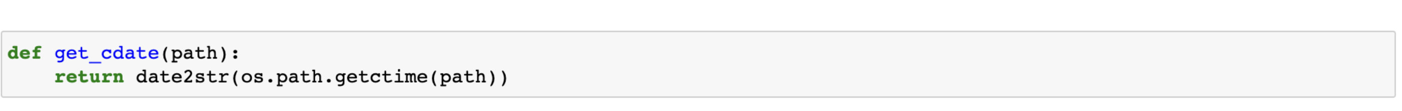 function for time file was created