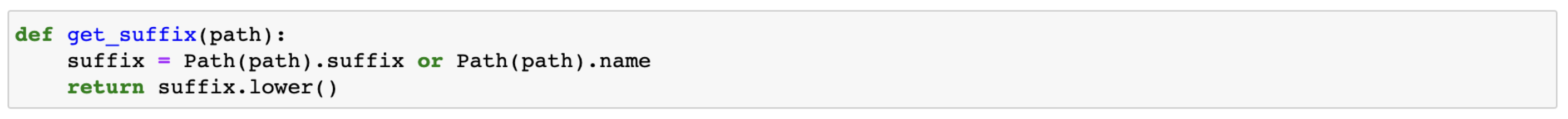 Function to define file extension