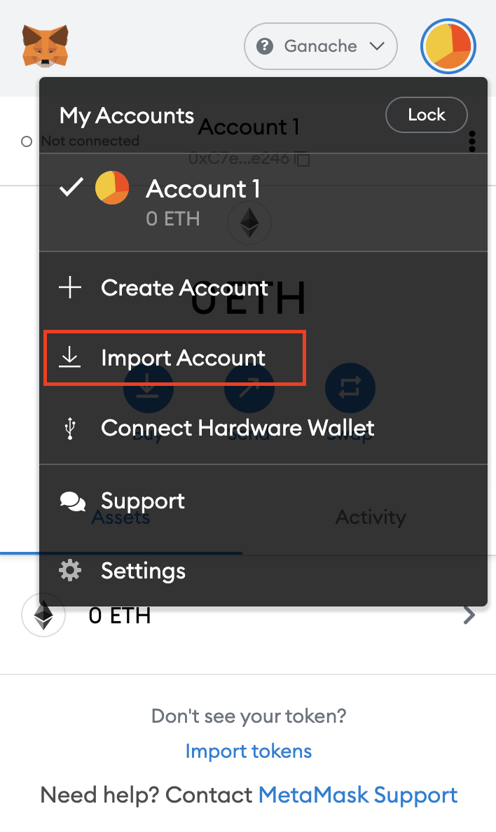 import account into metamask