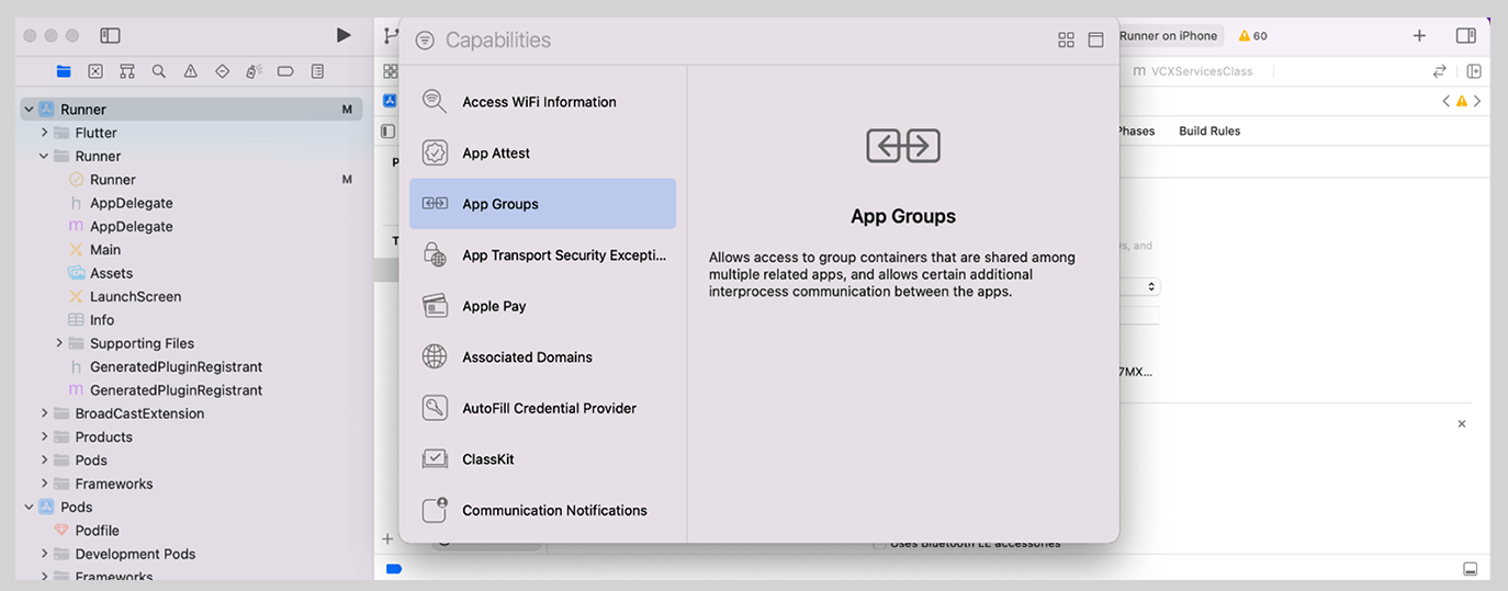 Selecting app groups