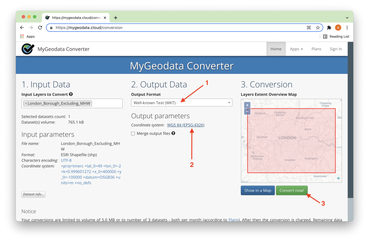 Using MyGeodata Converter