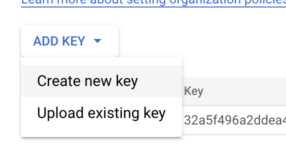 Creating a new key